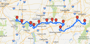Map 10: From Murphysboro to Berea, July 19 to July 27