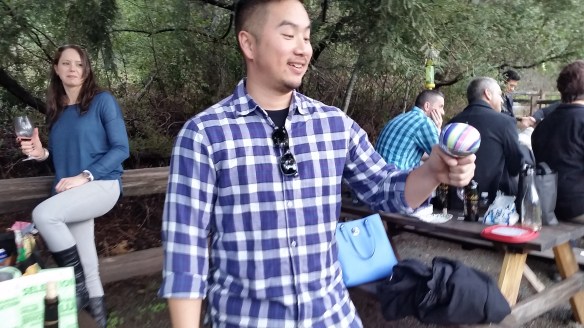 I had to have him hold the bell away from him so it wouldn't blend in with his shirt.