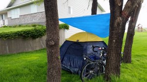 Stealth camping. But with permission. I guess that's not stealth camping at all.