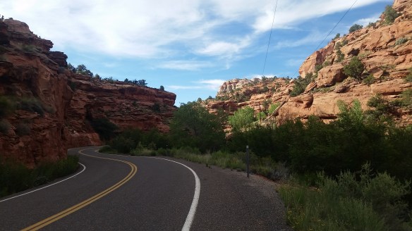 My view for so long. Road and amazing rocks.